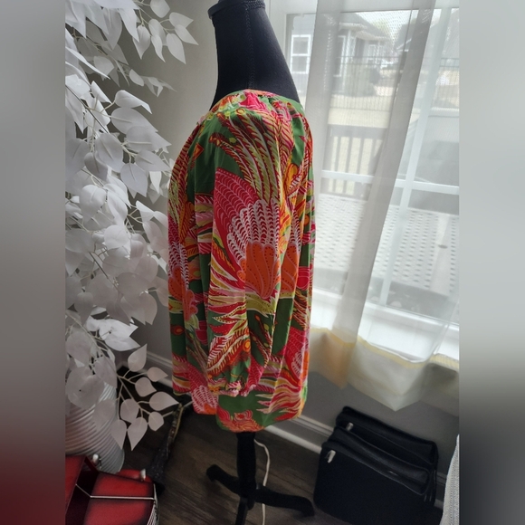 Crown & Ivy Vibrant Multicolor Floral Women's Tunic Top - Picture 5 of 6